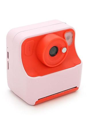 Дитячий фотоапарат y708 з функцією миттєвого термодруку, екран ips 2.4-дюйми, type-c, pink, box