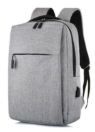 Рюкзак для ноутбука merlion 14", вихід під usb-кабель, 32х11х41 см, grey