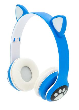 Беспроводные наушники bluetooth cat ear vzv-28m led, blue