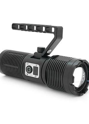Ліхтар пошуковий bp-2303 led pm60, 5 режимів, індикація заряду, живлення від 3*18650, ip65, кабель usb, 255х145х65мм, 0,860кг,