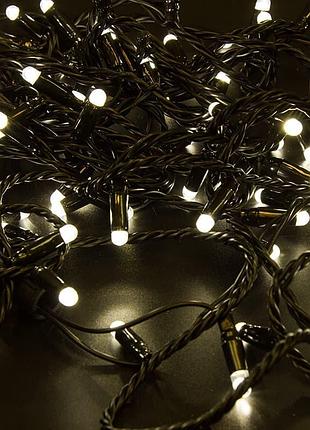 Гірлянда 160led (діод) white hot, 20 метрів, вилка, що підлягає, чорна ізоляція
