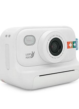Дитячий фотоапарат s9 з функцією миттєвого термодруку, 1080p hd, microsd, екран ips 2-дюйми, type-c, white, box