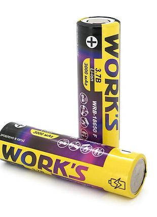 Аккумуляторные батареи li-ion wrb 18650f, тип батарейки, класс тока 1с, 3,7v, type-c, 2200mah, 1000 циклов, блистер 1шт