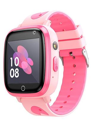 Детские смарт часы hoco y100, функция звонка и камера, кнопка sos, фонарик, pink, box