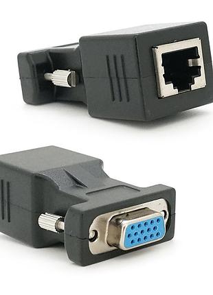 Пасивний подовжувач vga, rj-45 to vga