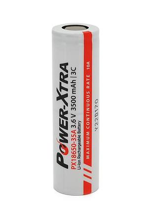 Акумулятор li-ion power-xtra 18650 3500mah 3.6v(3,7v), white