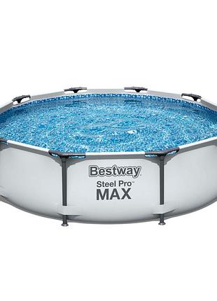 Каркасний басейн "steel pro max". 305х76см. об'єм 4678 літрів. зливний клапан. вага 20 кг. box