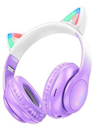 Беспроводные наушники bluetooth home w42, white/purple, box