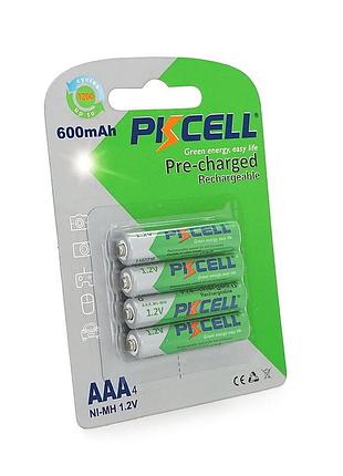 Акумулятор pkcell 1.2v aaa 600mah nimh already charged, 4 штуки у блістері ціна за блістер, q12