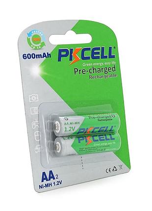 Акумулятор pkcell 1.2v aa 600mah nimh already charged, 2 штуки у блістері ціна за блістер, q12