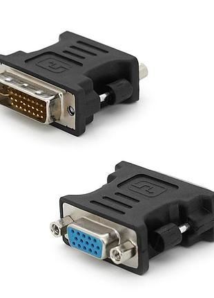 Перехідник vga (мама) / dvi-i 24 + 5 (тато) black q50