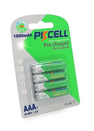 Акумулятор pkcell 1.2v aaa 1000mah nimh already charged, 4 штуки у блістері ціна за блістер, q12