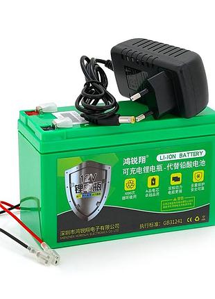 Акумуляторна батарея літієва 12 v 14a з елементами li-ion 18650 (150x65x94) вага 0,966 кг + зарядний пристрій 12,6v 2a