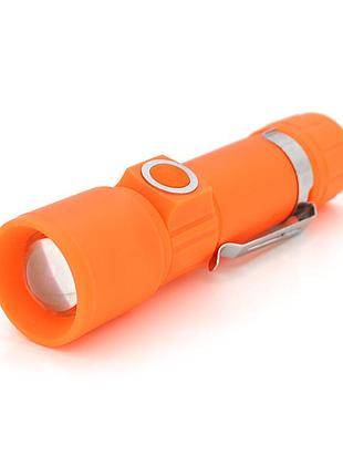 Ліхтар ручний powermaster mx-616s, 1led cree q5, 10w, 3 режими, zoom, 18650/2400 вбудований, mix color, ip44, usb, 113х29х25мм,