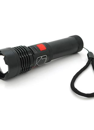 Фонарик bailong bl-x72-p90, 3 режима, алюминий, встроенный аккум, usb кабель, box