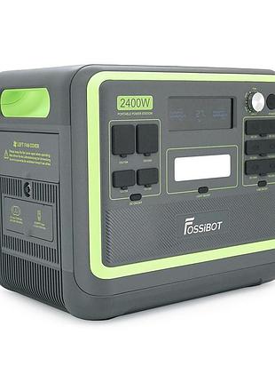 Портативная зарядная станция fossibot f2400, 2200w/2048wh lifepo₄, mppt 500w max, xt60-12v/25а, 2xdc5521-12v-3a, carport-12v-10a,