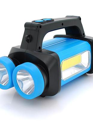Ліхтар пошуковий sw-8802, 1led+cob t6, 5w, 2+1+1 режим, 3600mah, black/blue, ip40, usb кабель+4*lr06(немає в комплекті),