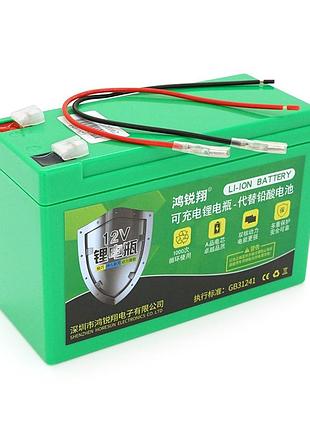 Акумуляторна батарея літієва 12 v 18a з елементами li-ion 18650 (150x65x94 мм) вага 0,950 кг