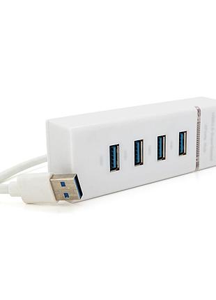 Хаб usb 3.0 uh-303, 4 порти, підтримка до 1tb, white, blister