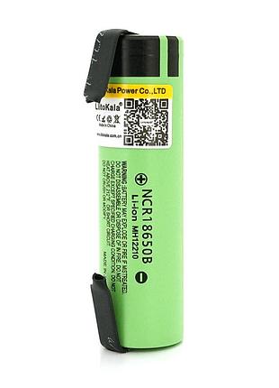 Акумулятор 18650 li-ion liitokala lii-34b-n, 3400mah (3200-3400mah), 3.7v (2.75-4.2v), green, pvc box