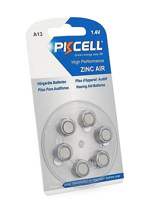 Батарейка воздушно цинковая pkcell 1.4v za13, 6 штук в блистере, цена за блистер, q