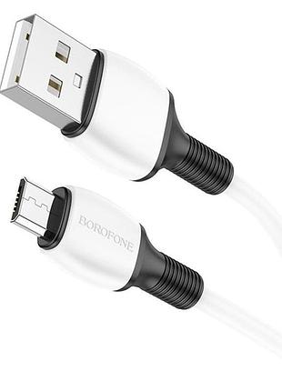 Кабель borofone bx84, usb-micro, 2.4a, довжина 1м, white, box