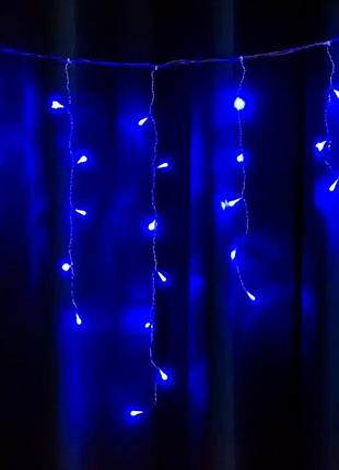 Гірлянда 150led штора blue, мідний провід, 5 x 0,7 метра, прозора ізоляція, box