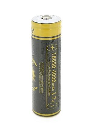 Акумулятор 18650 li-ion liitokala king-4000-jt, 4000mah (3800-4000mah), 3.7v (2.75-4.2v), black/yellow