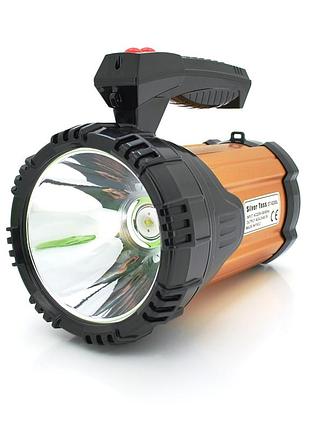 Фонарь поисковый silver toss st-8200l, 1led t6, 25w, 3 режима, 7200mah, black/gold, ip40, сзу, 220х130х170мм, box