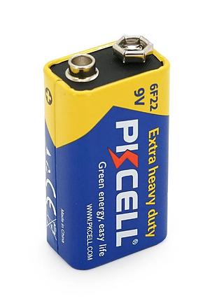 Батарейка сольова pkcell 9v/6f22, крона, 1 штука shrink ціна за shrink, q10/500