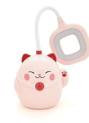 Гнучка настільна лампа pink cat з органайзером сs-290-3, 2 режими, 4,2v 600mah. 3 години роботи, 42см, 200гр, box