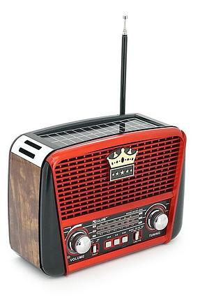 Радіоприймач golon rx455s, led, 6w, am/fm радіо, вхід microsd, usb, живлення від 220+акб+2*lr20, корпус пластмас, black/grey, box