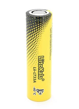 Акумулятор 18650 li-ion liitokala lt33a, 3300mah, 3.7v (2.5-4.2v), 18.3*64.8mm, lowtemp-40-60℃, black/yellow