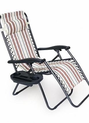 Крісло-шезлонг yt36696, 1800*650*1150мм, brown/white oem