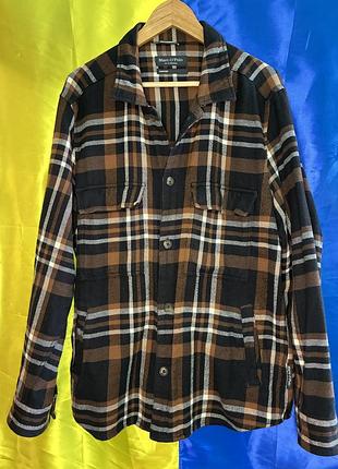 2500 на сайті сорочка overshirt marc o’polo чоловіча хакі casual принт клітинка стандартний крій застібка ґудзики довгий рукав нагрудні кишені
