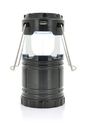 Лампа-фонарь sh-5800t, 6+1led, 1+1режим, корпус-алюминий, ударопрочный, 220v+solar, встроенный аккум 800mah, mix color, box
