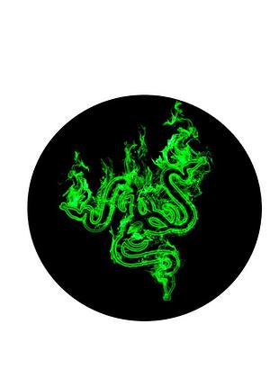 Коврик 220*220 мм тканевый razer 17 с боковой прошивкой (круглый), толщина 3 мм, цвет black/green, пакет