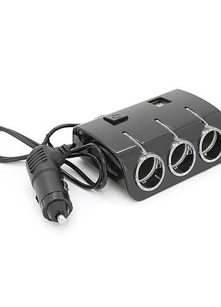 Азп розгалужувач weifeng, 12v-3 * 12v + 2 * usb, black, blister