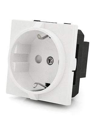 Розетка врізна з заземленням e-08, input: ac 100-250v 16a, white