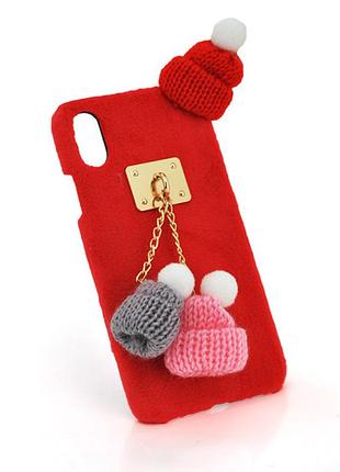 Накладка пушистая шапки iphone 6/6s