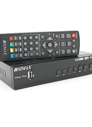 Ресивер т2 (тюнер) dvb-t2/с simax silver plus, метал