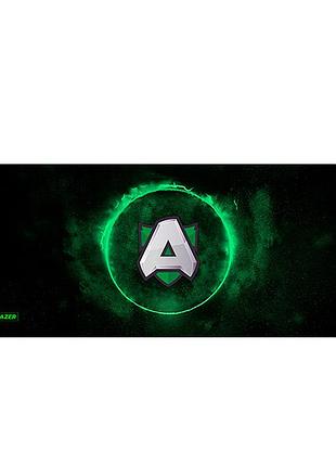 Коврик 300*700 тканевый razer team с боковой прошивкой, толщина 3 мм, цвет black/green, oem