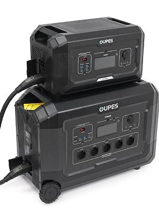 Портативний джерело живлення oupes s3+s2, lifepo4, 3600w, peak 7000w, 5120wh, 3500 циклів, mppt 2100 вт, 5xac190-250 в 16 а,