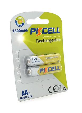 Акумулятор pkcell 1.2v aa 1300mah nimh rechargeable battery, 2 штуки у блістері ціна за блістер, q