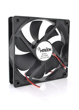 Кулер корпусний merlion 12025, 120x120x25mm, 12v/0.18a, rpm 1100±10%, 2-pin, black, oem