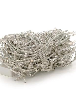 Гірлянди 400led (діод) white, 7 режимів, 20метрів, прозора ізоляція, box