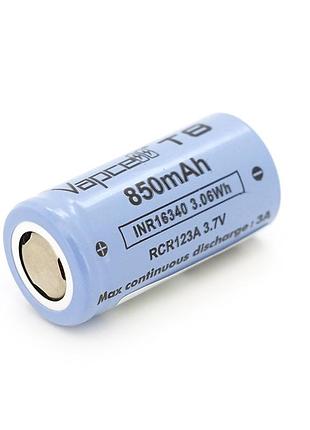 Аккумулятор 16340/cr123 li-ion vapcell t8, 850mah, 3a, 4.2/3.6/2.5v, purple