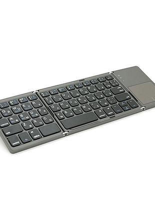 Клавиатура беспроводная b033, раскладная, 64 клавиши, touchpad, (eng/pyc), 2.4g, gray, 300x98mm, box