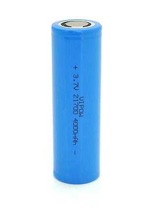 Аккумулятор 21700 li-ion vipow icr21700 flattop, 4000mah, 3.7v, blue q50/500