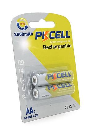 Акумулятор pkcell 1.2v aa 2600mah nimh rechargeable battery, 2 штуки у блістері ціна за блістер, q12